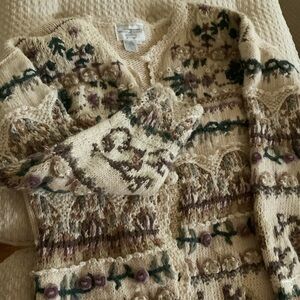 HAND KNIT LONG SLEEVE CARDIGAN